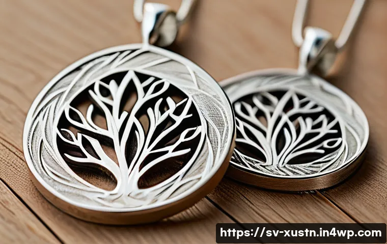 친환경 악세서리 브랜드 추천 - A close-up shot of elegant jewelry crafted from recycled silver and natural wood, featuring intricat...
